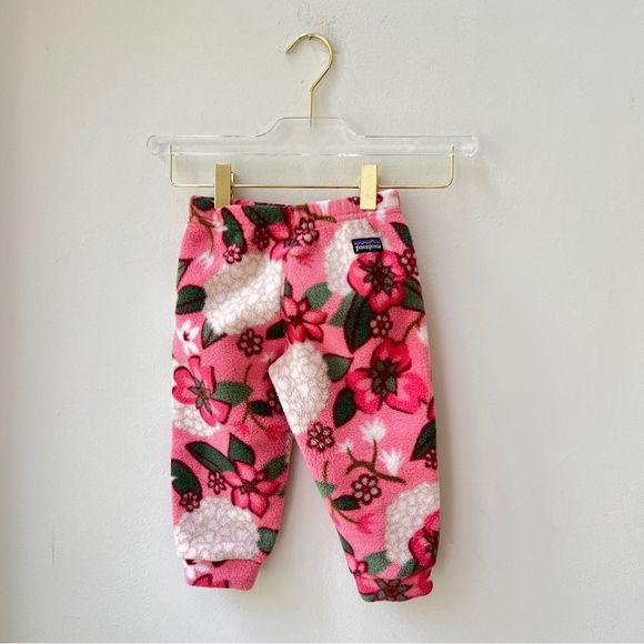 Patagonia Other - Patagonia Baby Fleece pants floral print pink 6M